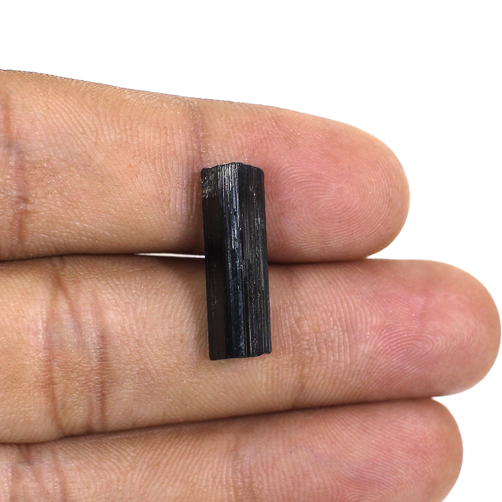 Natural Black Tourmaline 10x5mm Raw Rock 385 Cts
