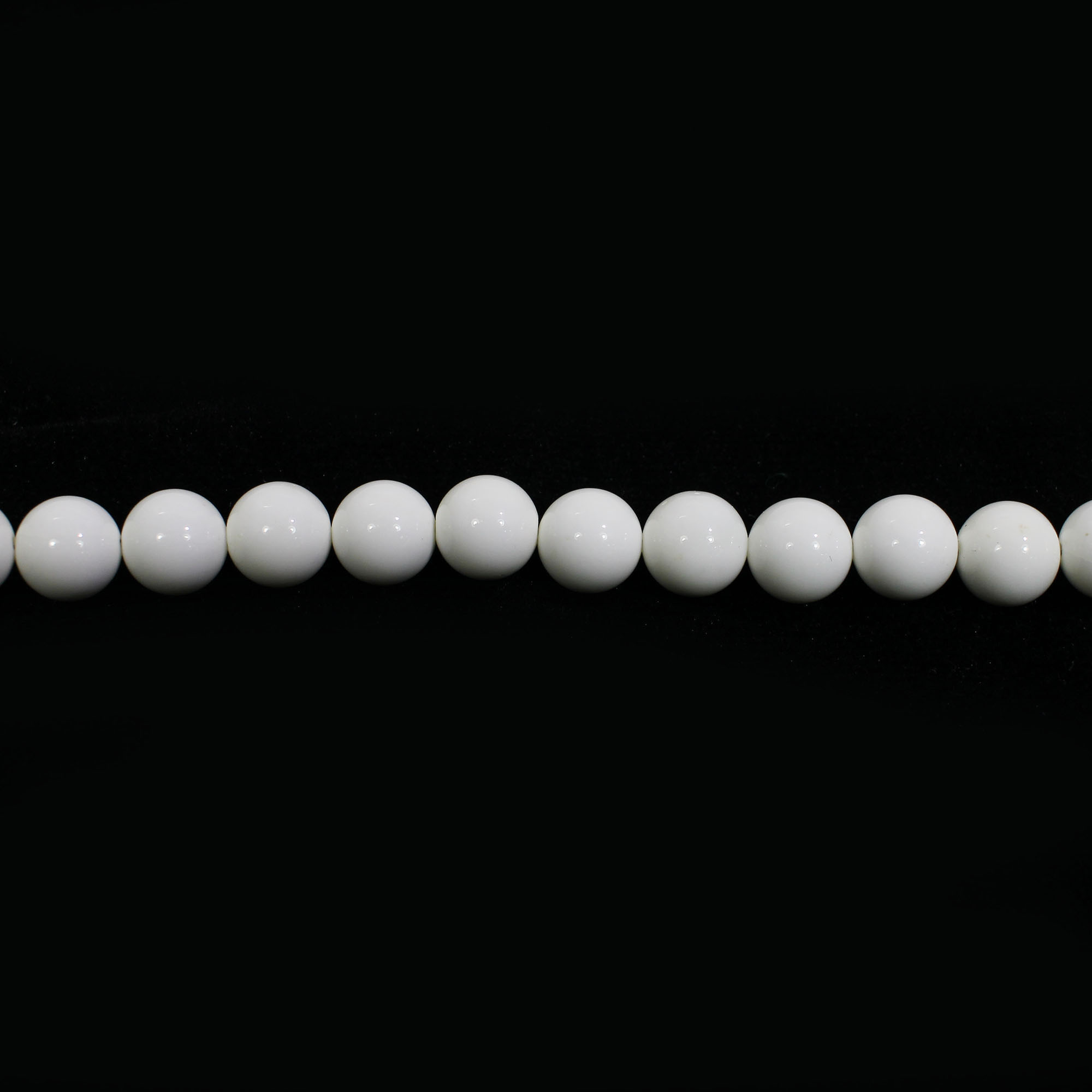 Natural White King Agate 8mm Round Cabochon Beads 8 Inch Strand