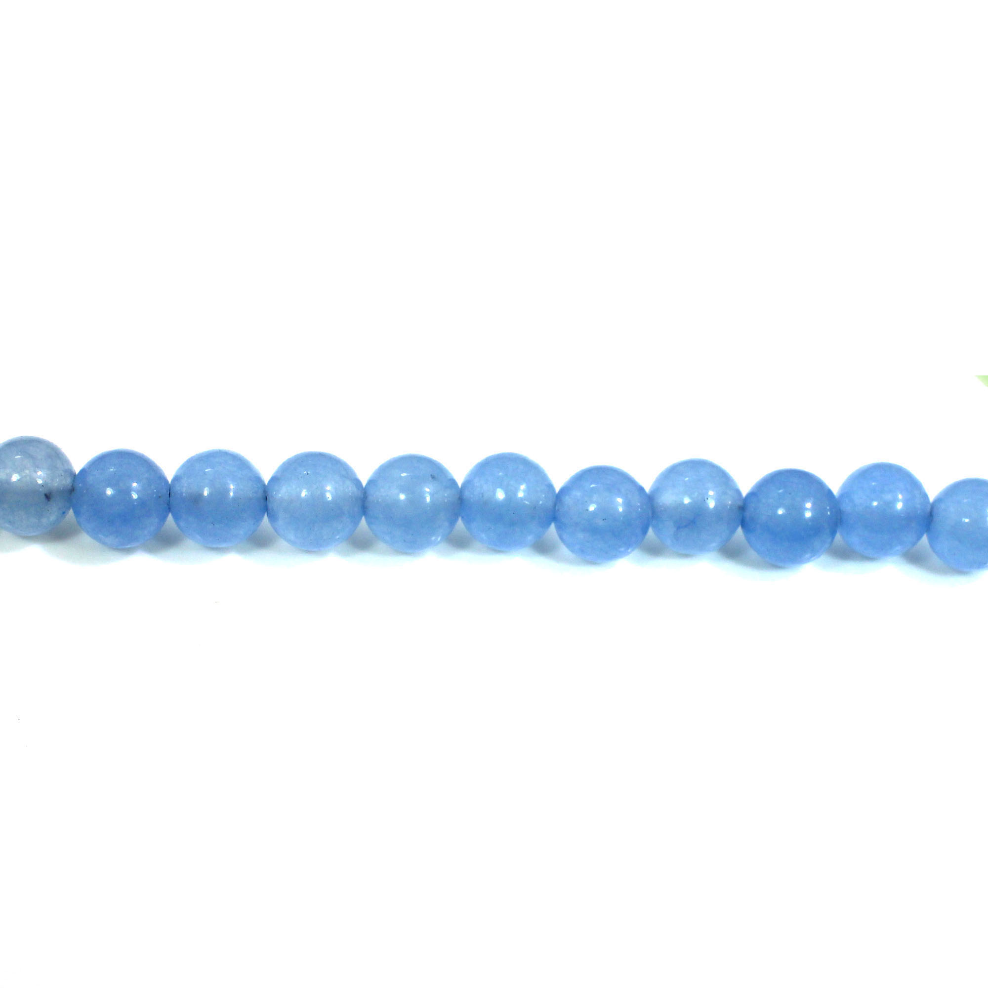 Blue Chalcedony 6mm Round Cabochon Beads 8 Inch Strand