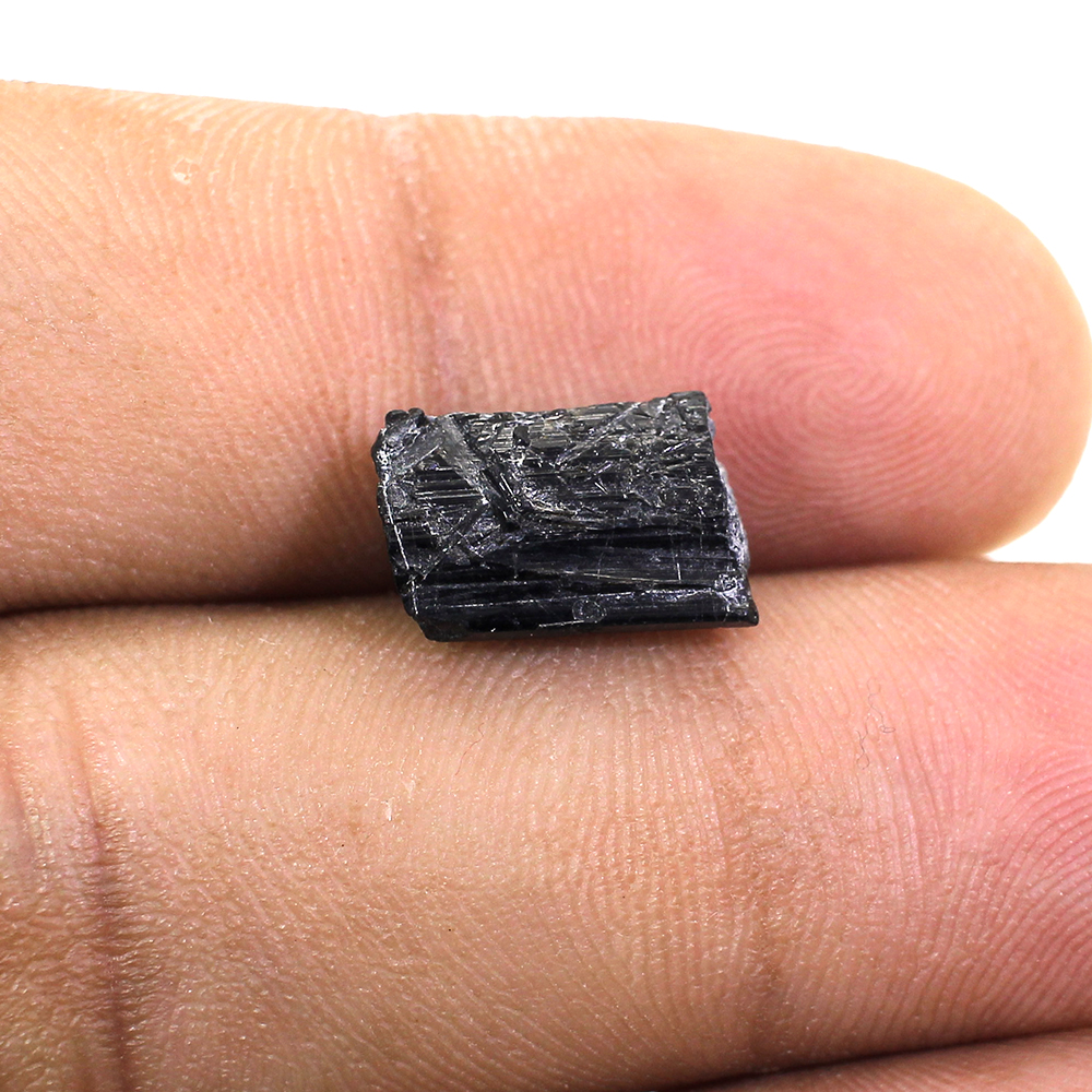 Natural Black Tourmaline 12x7mm Raw Rock 520 Cts