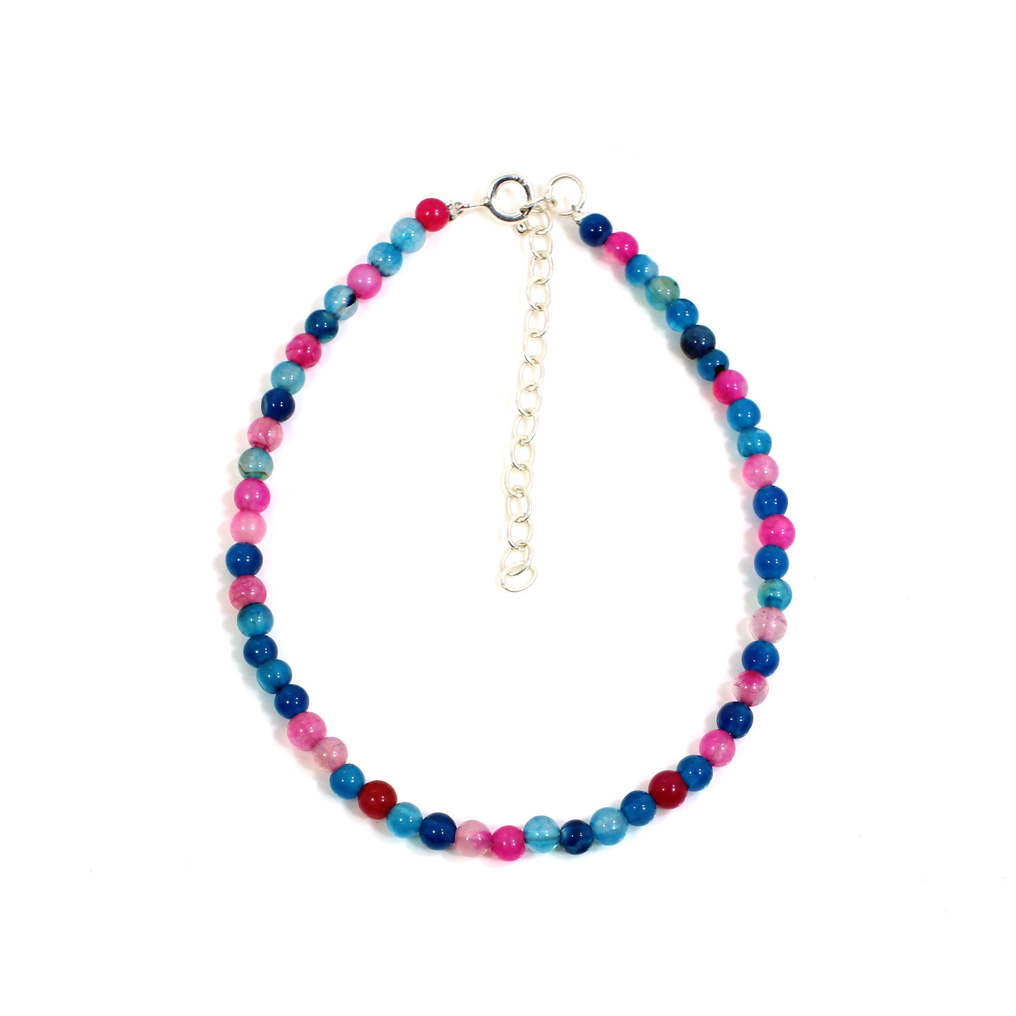 Multi Agate 4mm Round Cabochon Beads 8 Inch Strand474 Gram