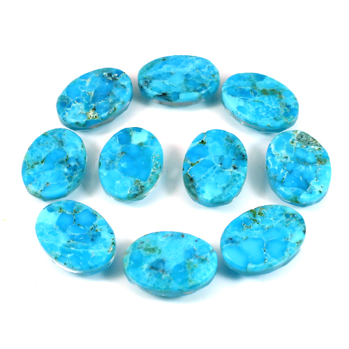 USA Turquoise  Crystal Doublet 13x18 mm Oval Football 1070 Cts