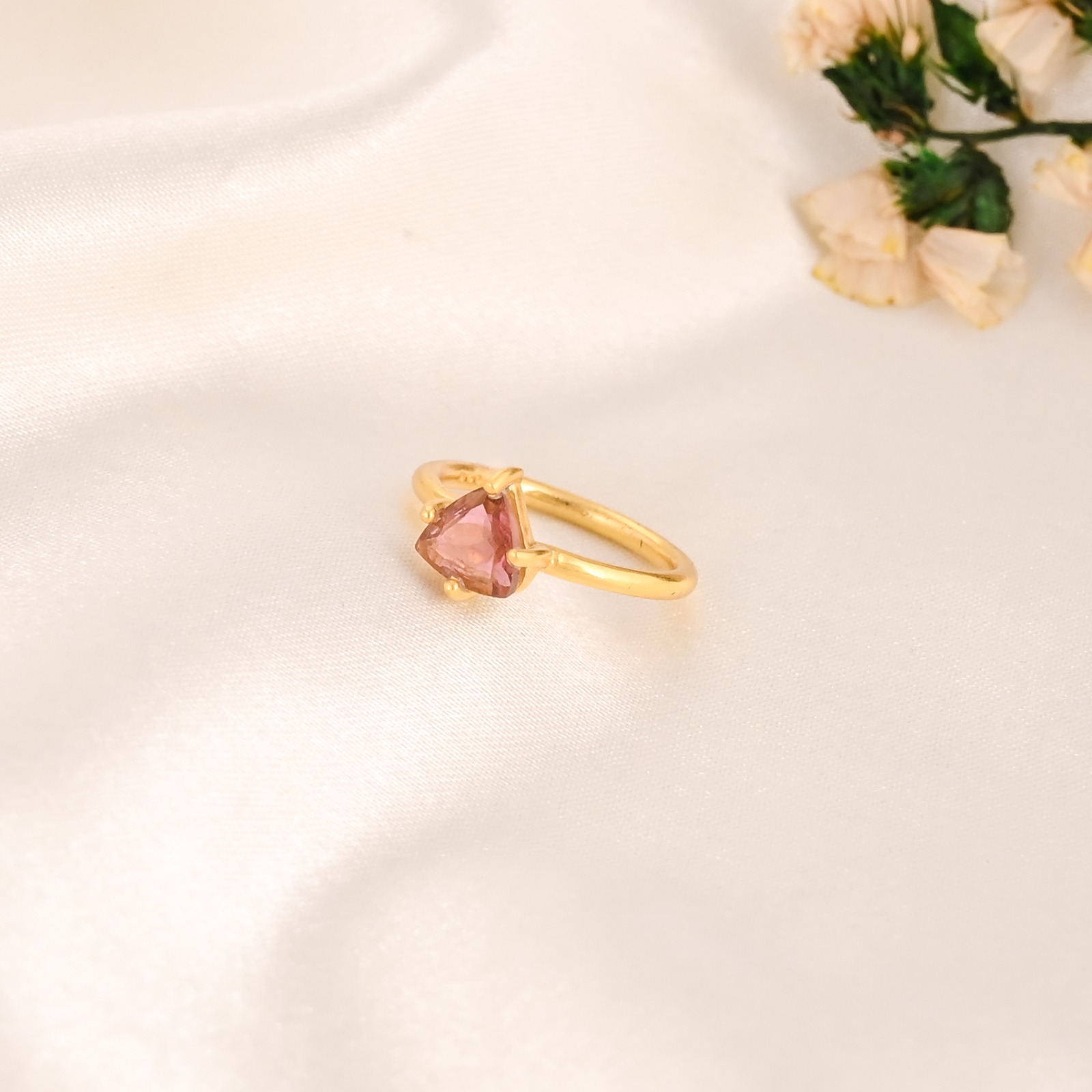 Natural Pink Tourmaline Gemstone 925 Sterling Silver Ring Handmade Jewelry for Womens