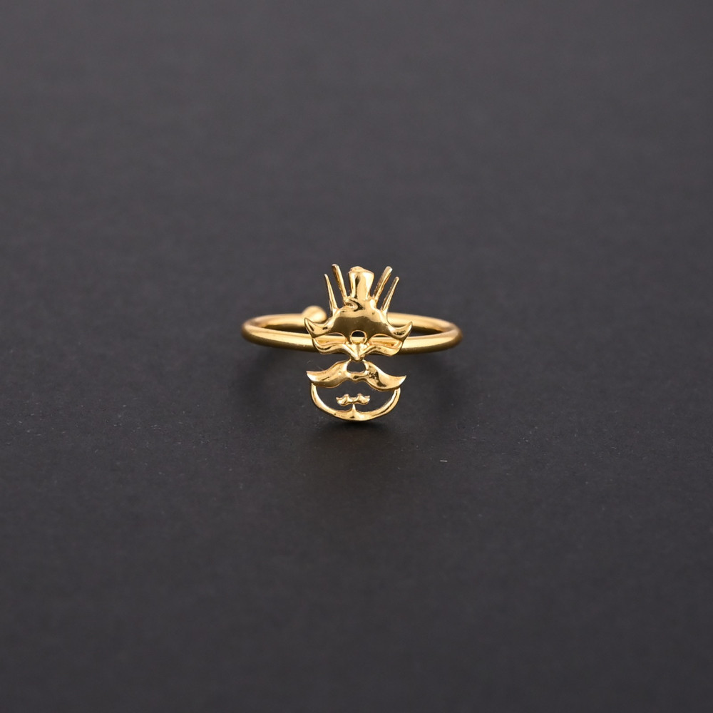 Image of Designer 925 Sterling Silver Adjustable Ring Gold Plated Jewelry for Unisex
