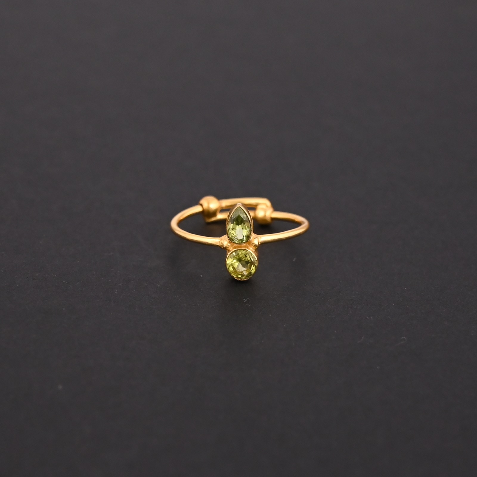 Natural Peridot Gemstone 925 Sterling Silver Ring Handmade Fine Jewelry for Women