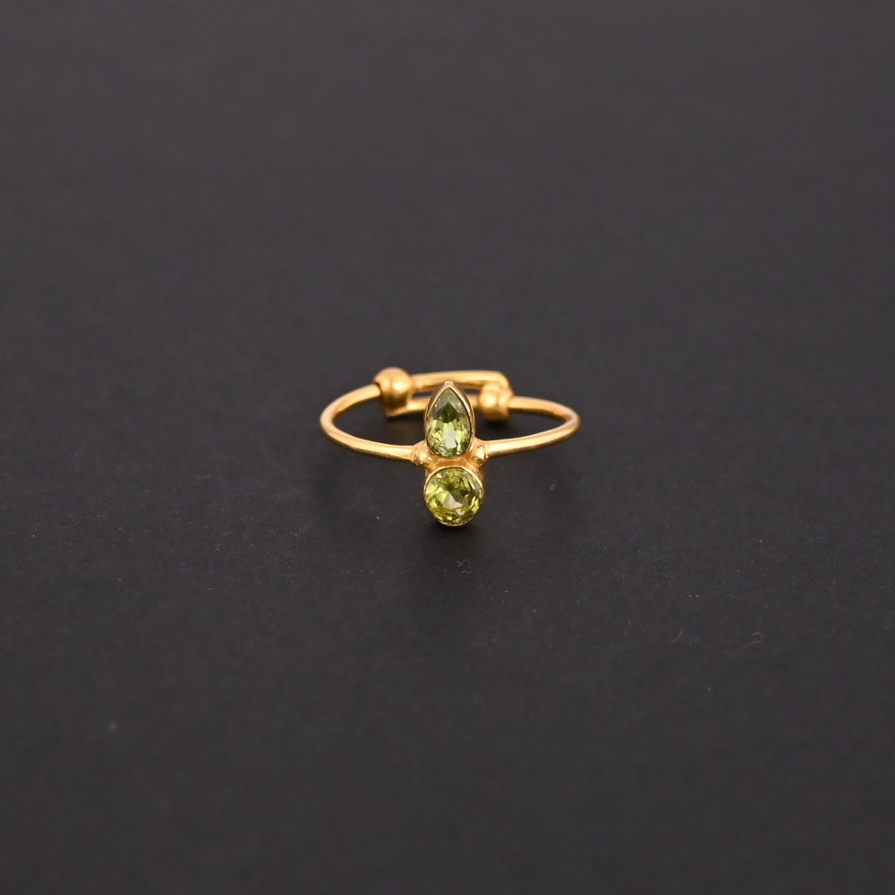 Image of Natural Peridot Gemstone 925 Sterling Silver Ring Handmade Fine Jewelry for Women