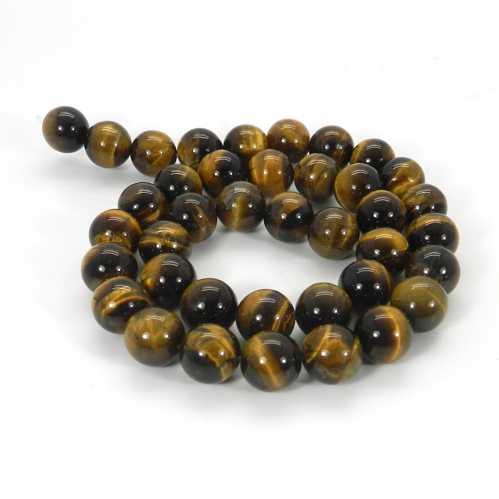 Yellow Tiger Eye 10mm 15 Inch Smooth Round Beads 29560 Cts