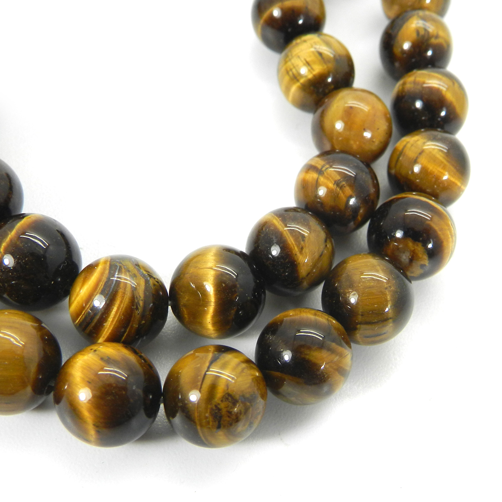 Yellow Tiger Eye 10mm 15 Inch Smooth Round Beads 29560 Cts