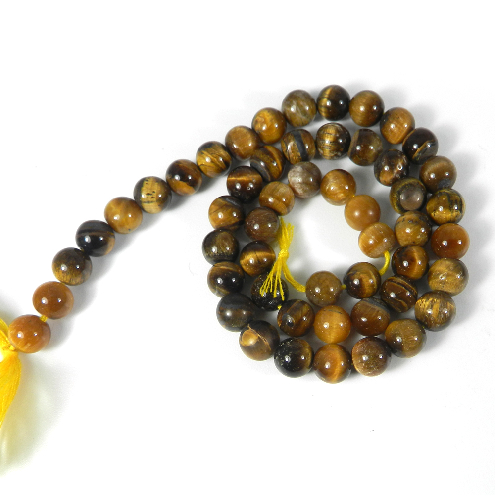 Yellow Tiger Eye 7mm 13 Inch Smooth Plain Round Beads 11200 Cts