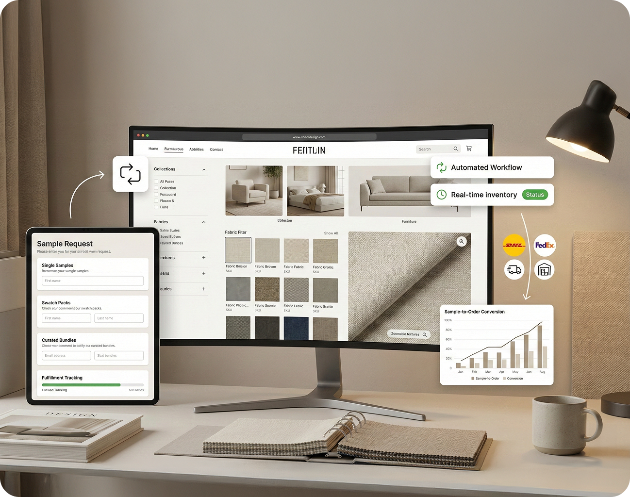 Catalog + sample ordering workflows