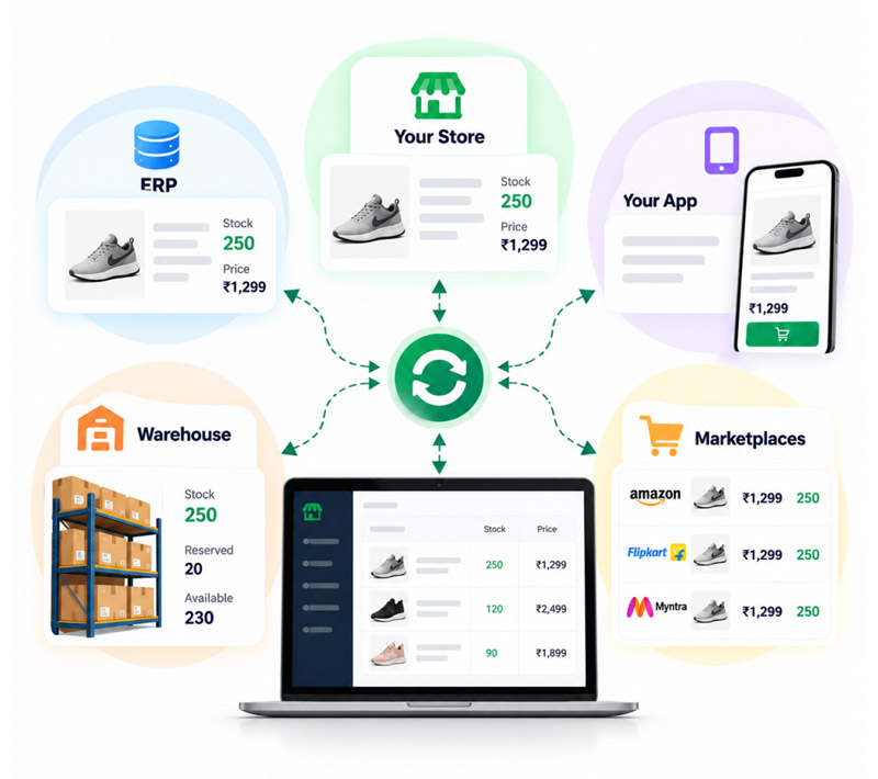 Inventory and price sync