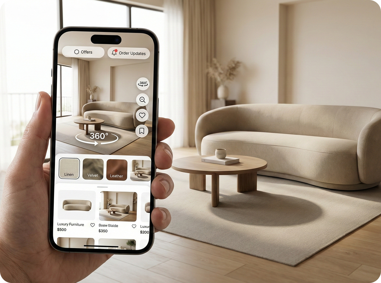 Mobile Apps with AR Previews & Smart Catalogues