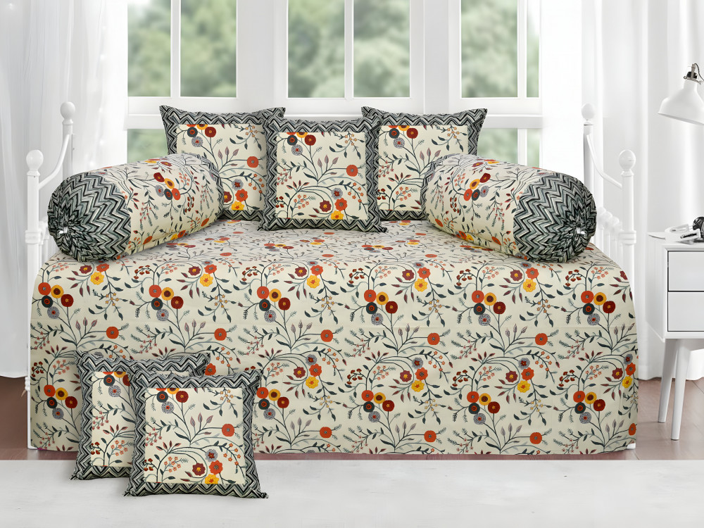 Image of Autumn Blossom 8 Pcs Premium Diwan set