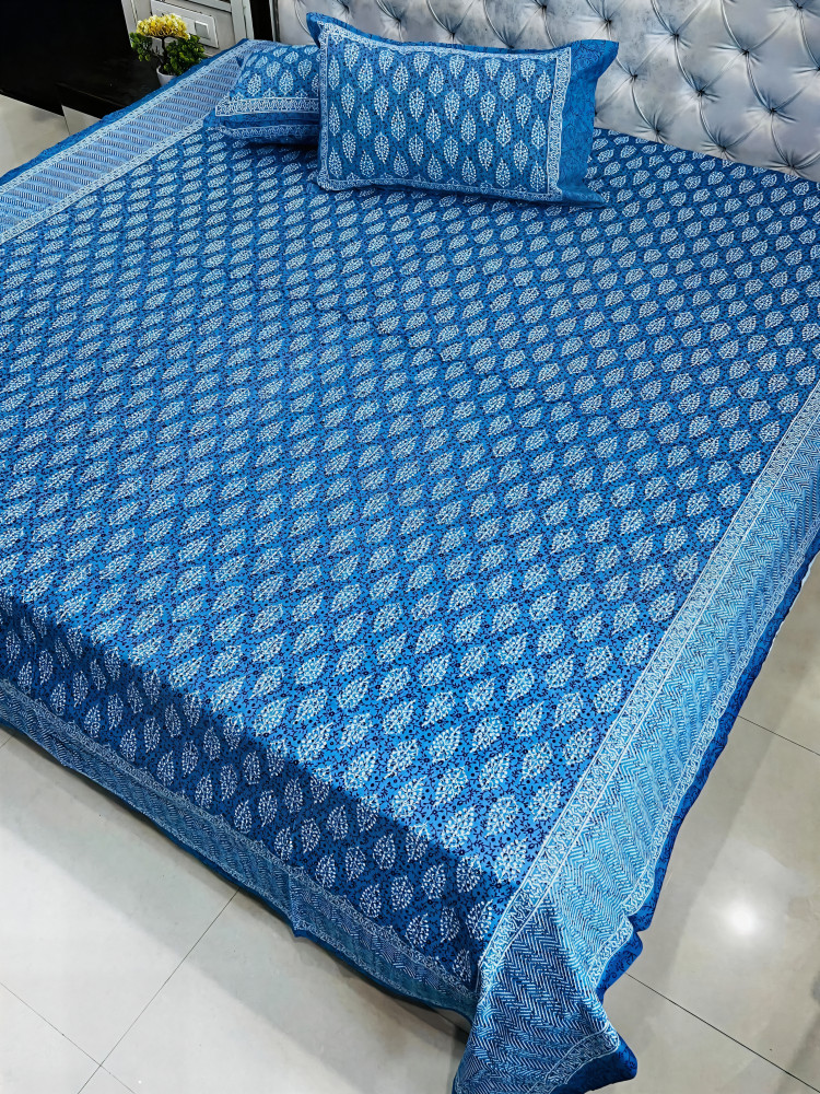 Image of Azure Buta King Size Bedsheet