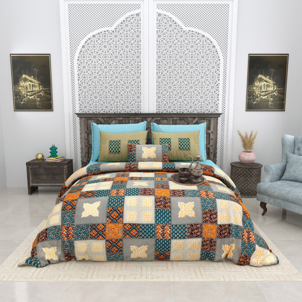 Image of Bagru Aabha Pure Cotton Super King Size Bedsheet