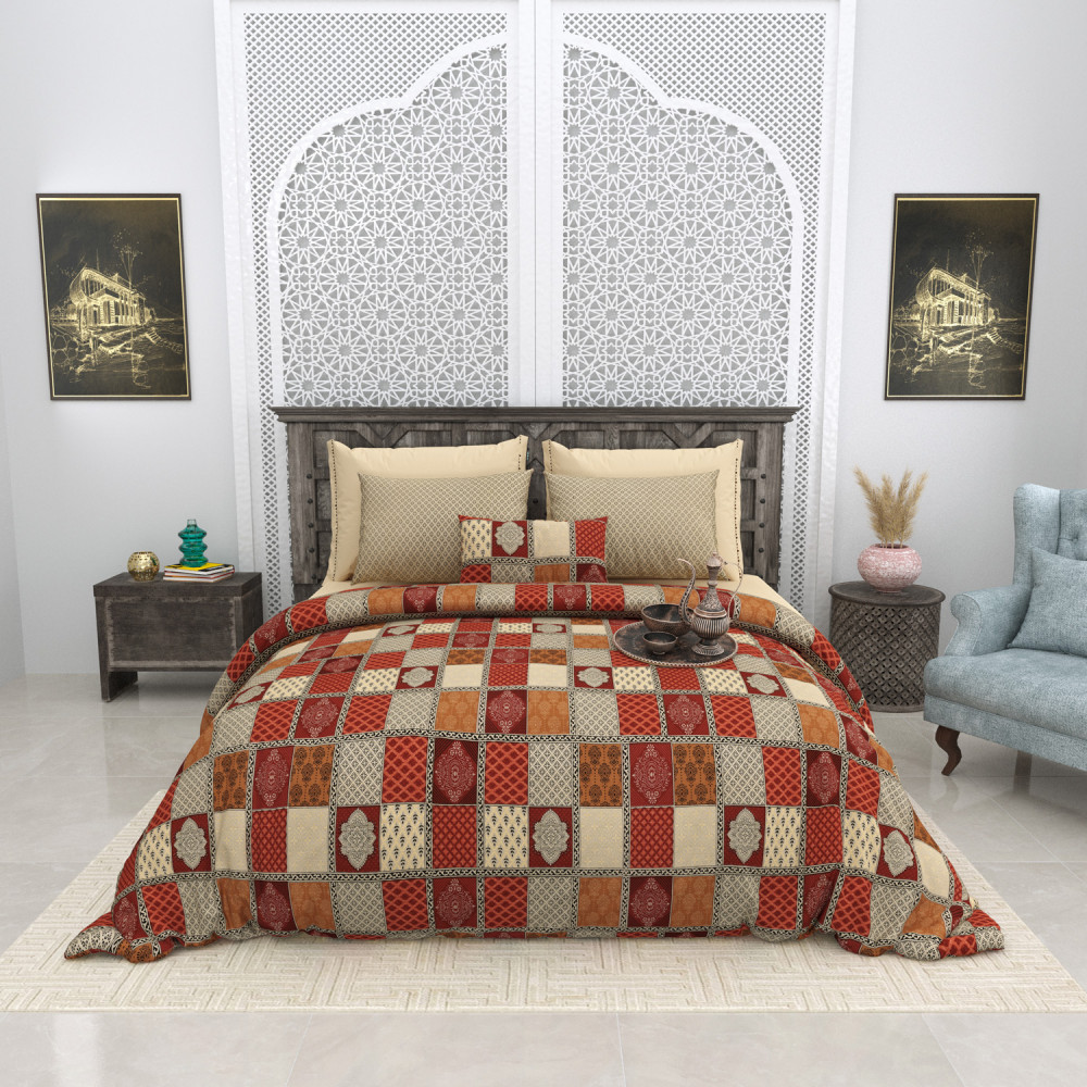 Image of Bagru Rajwada Pure Cotton Super King Size Bedsheet