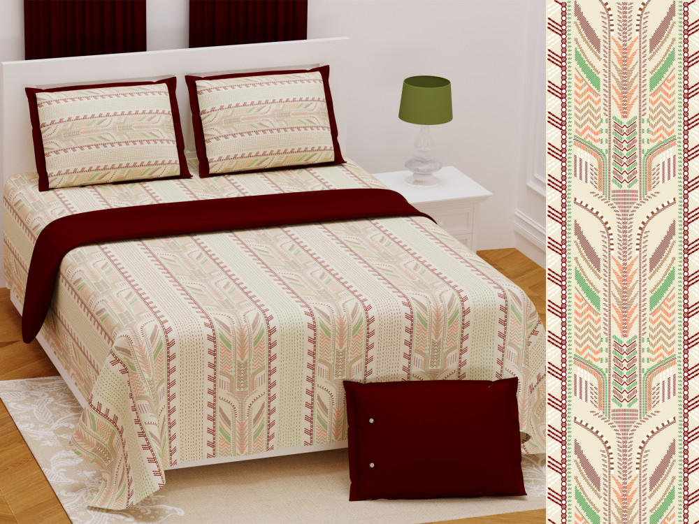 Image of Earth Lines Pure Cotton Super King Size Bedsheet