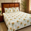 Golden Bloom Pure Cotton Super King Size Bedsheet