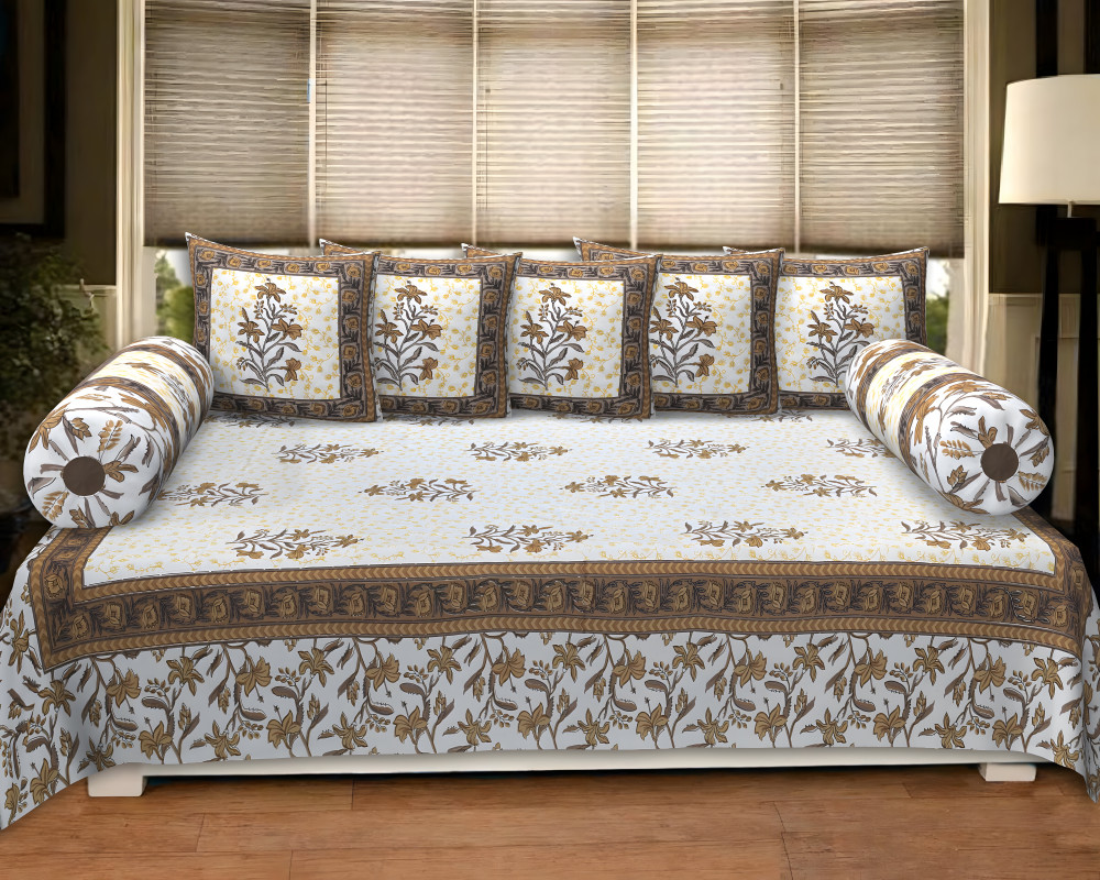 Image of Golden Vine  8 Pcs Premium Diwan set