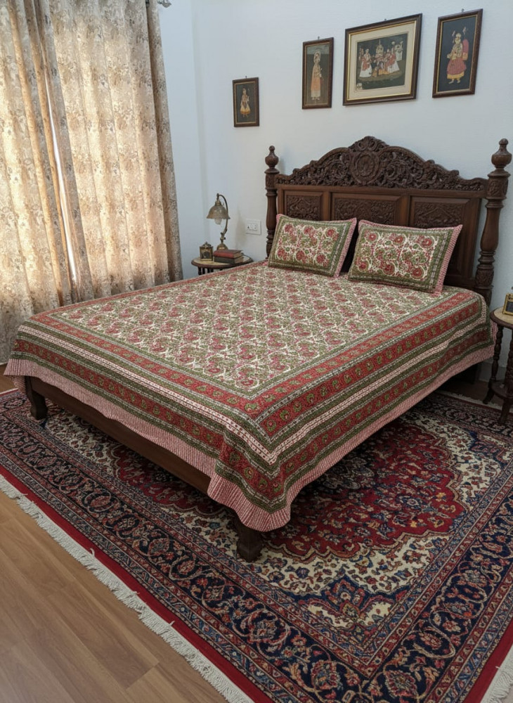 Image of Gulbahaar  Queen  Size Bedsheet
