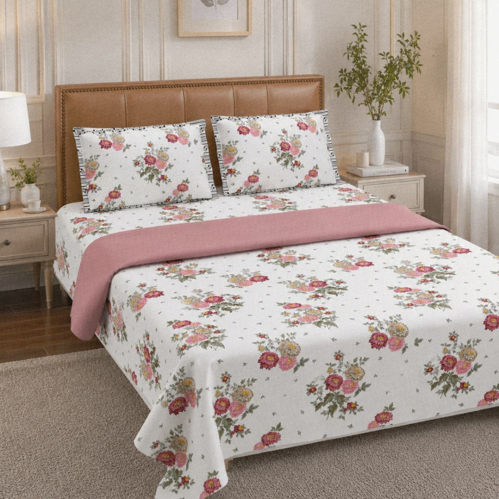 Image of Gulzaar Super King Size Twill Cotton Bedsheet