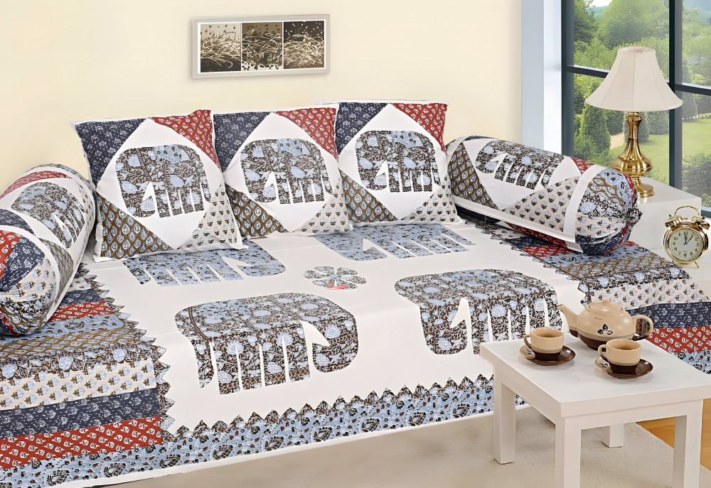 Image of Heritage Elephant 8 Pcs Premium Diwan set