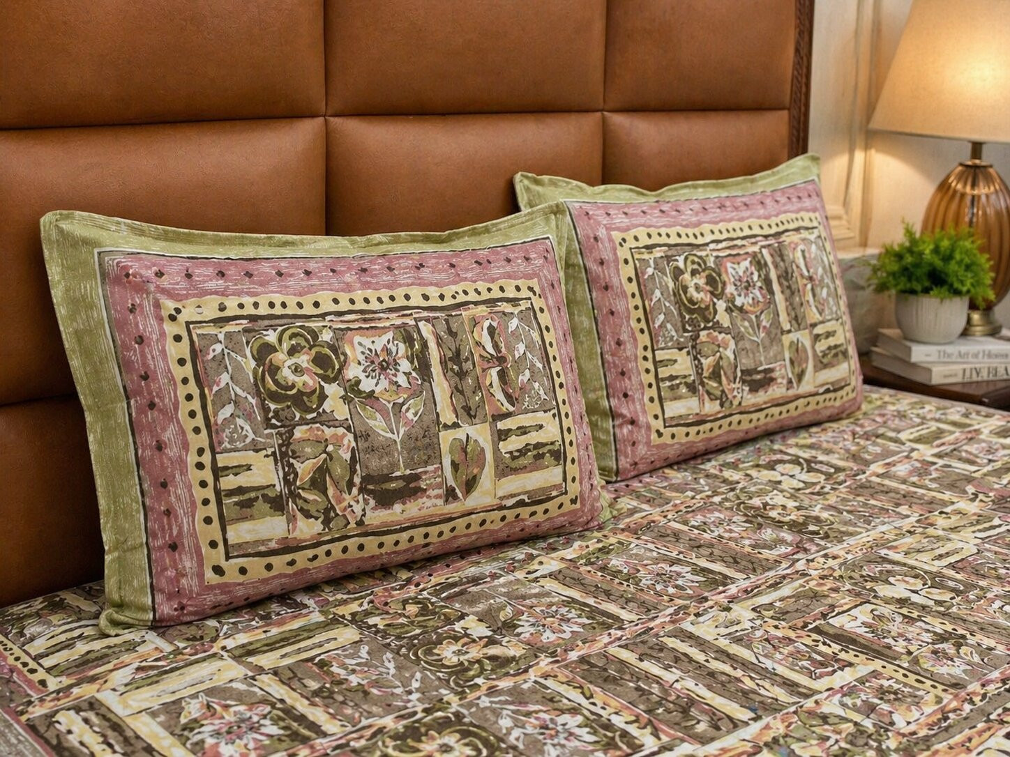 Heritage Mosaic  Pure Cotton Super King Size Bedsheet