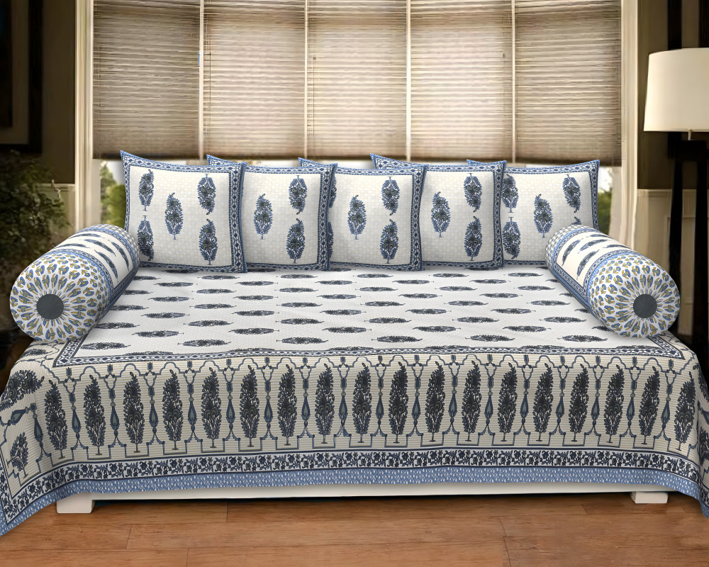 Image of Indigo  Classic  8 Pcs Premium Diwan set