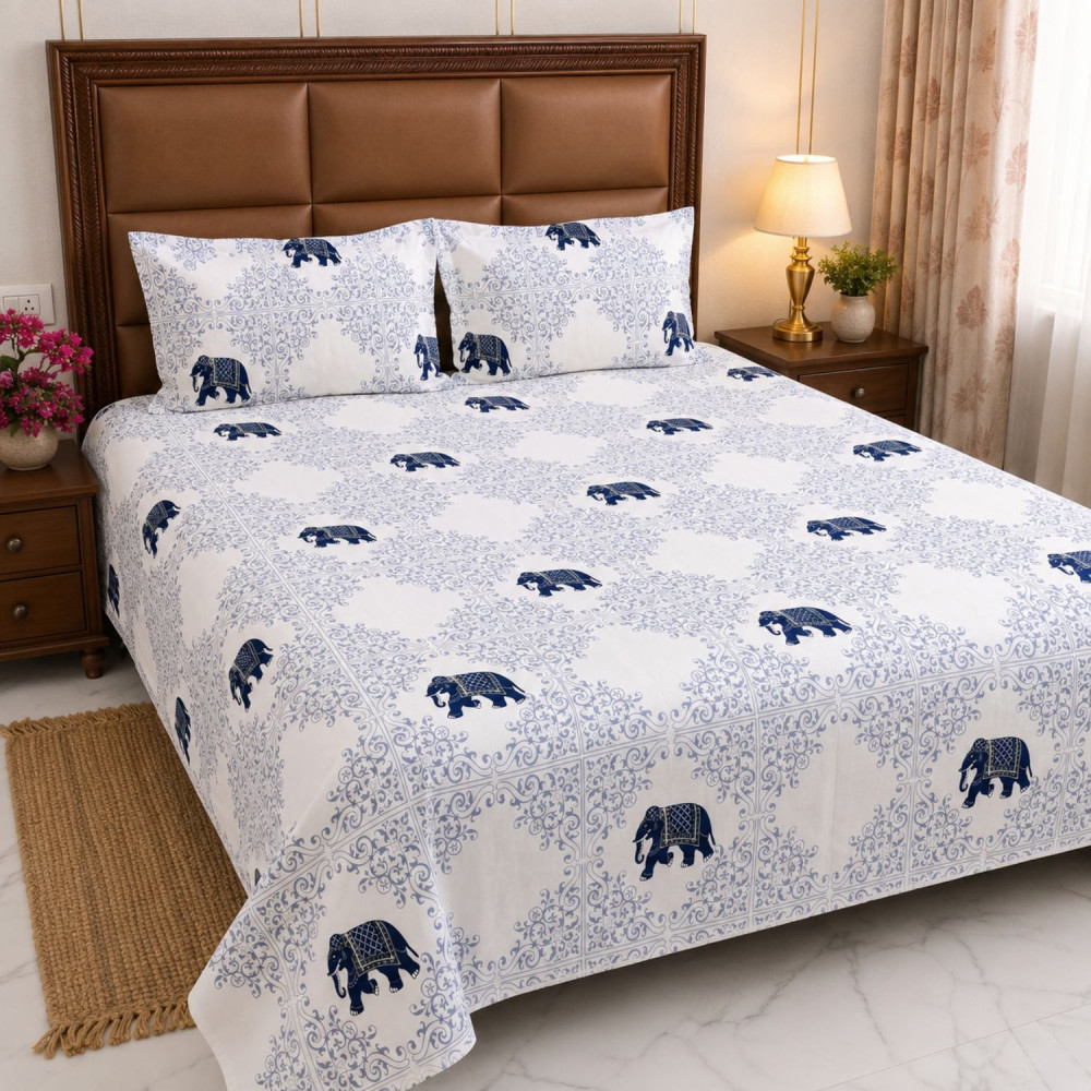 Image of Indragaj Pure Cotton King Size Bedsheet