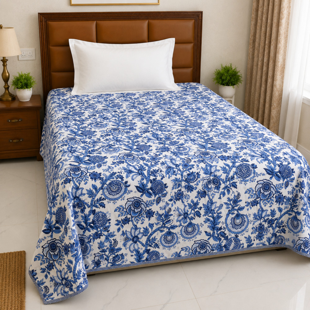 Image of Neel Vatika Pure Cotton Reversible Dohar | Single Bed 60 x 90 inches
