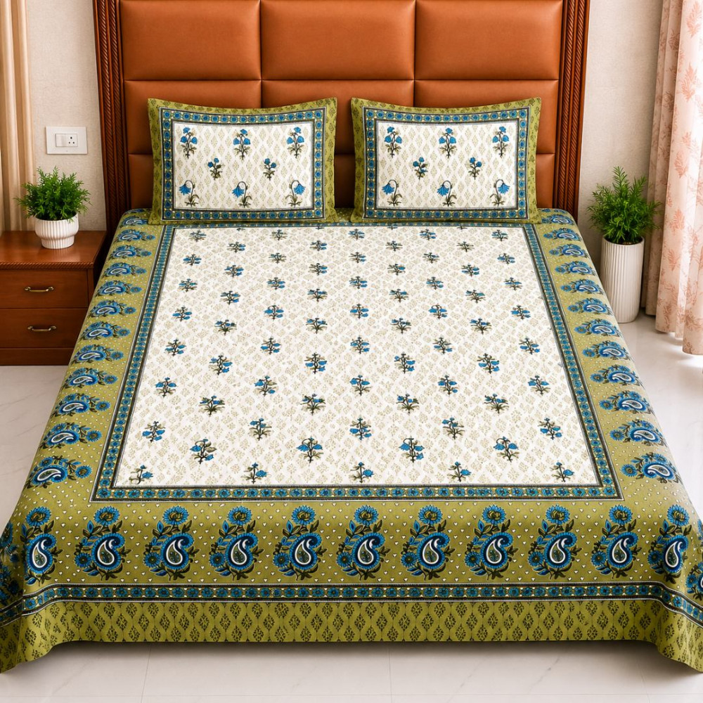 Image of Neel Paisley Queen Size Bedsheet