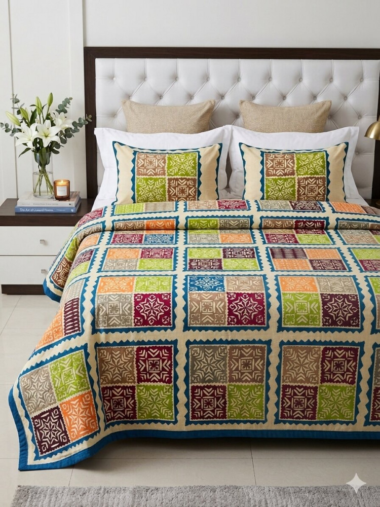 Image of Patchwork Heritage King Size Bedsheet