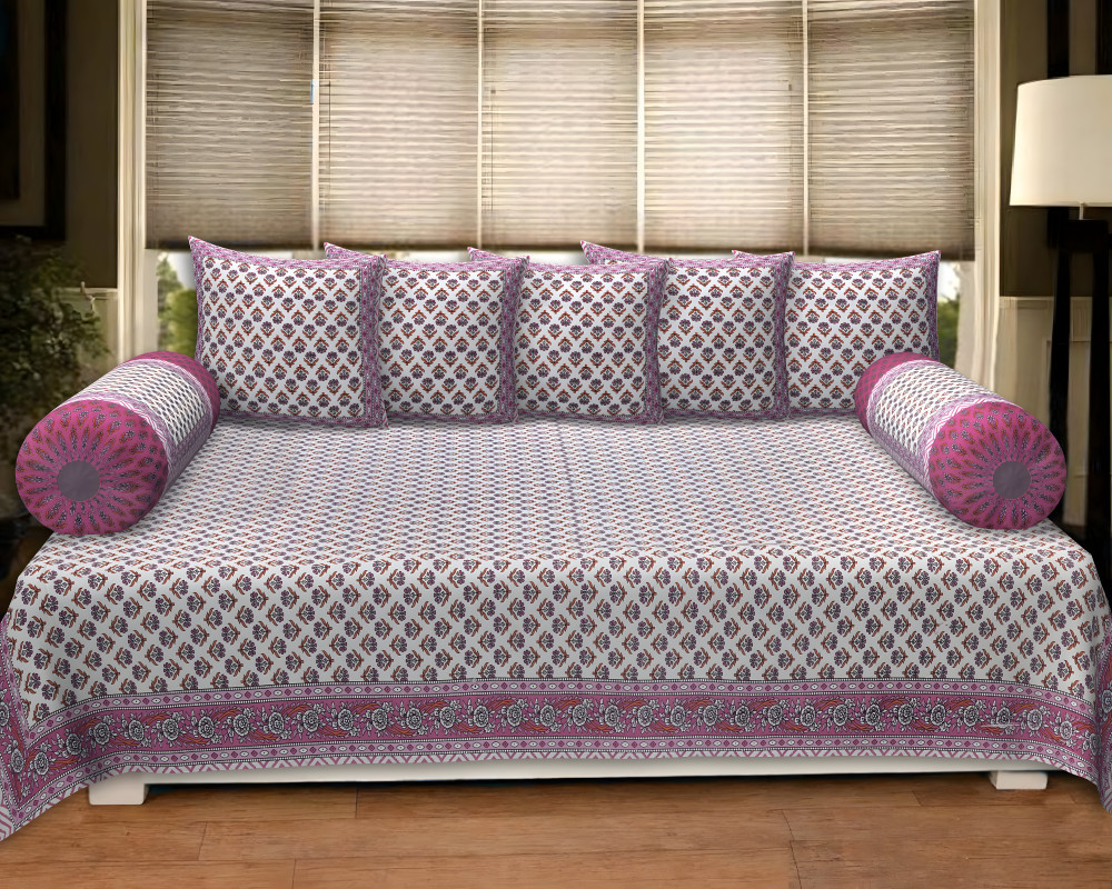 Image of Pink Buti   8 Pcs Premium Diwan set