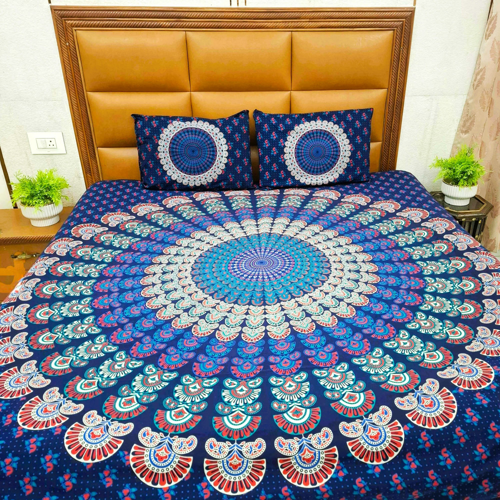 Image of Royal Mandala Pure Cotton Queen Size Bedsheet