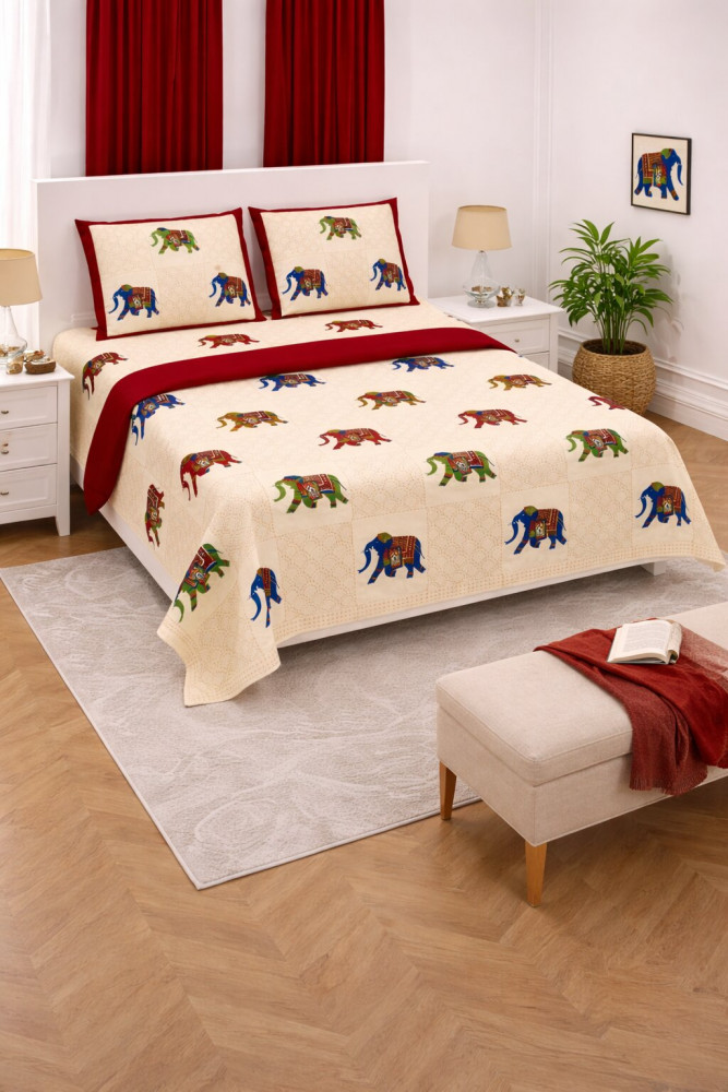 Image of Royal Parade Pure Cotton Super King Size Bedsheet