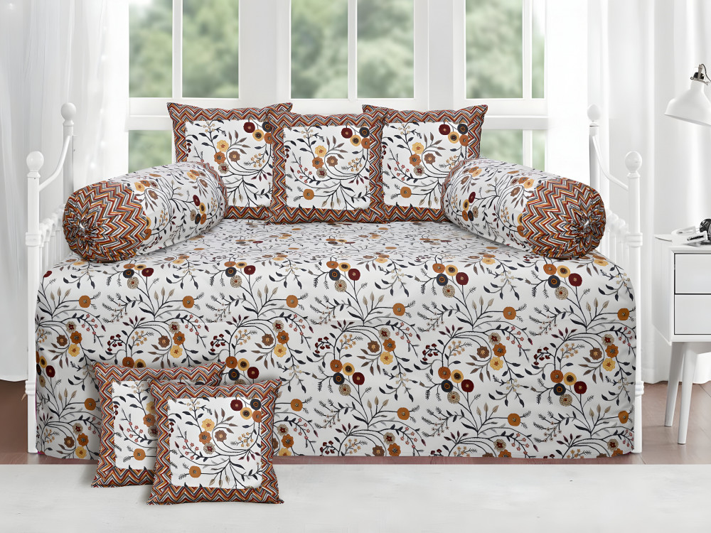 Image of Rustic Bloom 8 Pcs Premium Diwan set