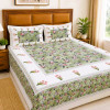 Sage Blossom Pure Cotton Super King Size Bedsheet