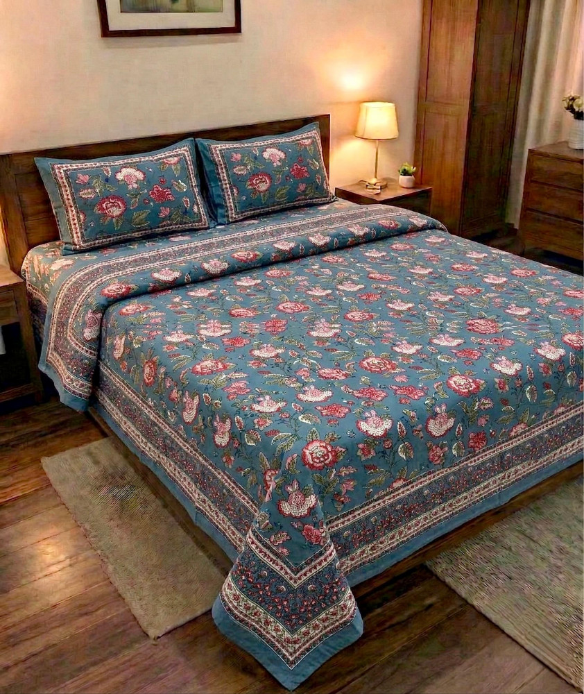 Image of Sea Blossom King Size Bedsheet