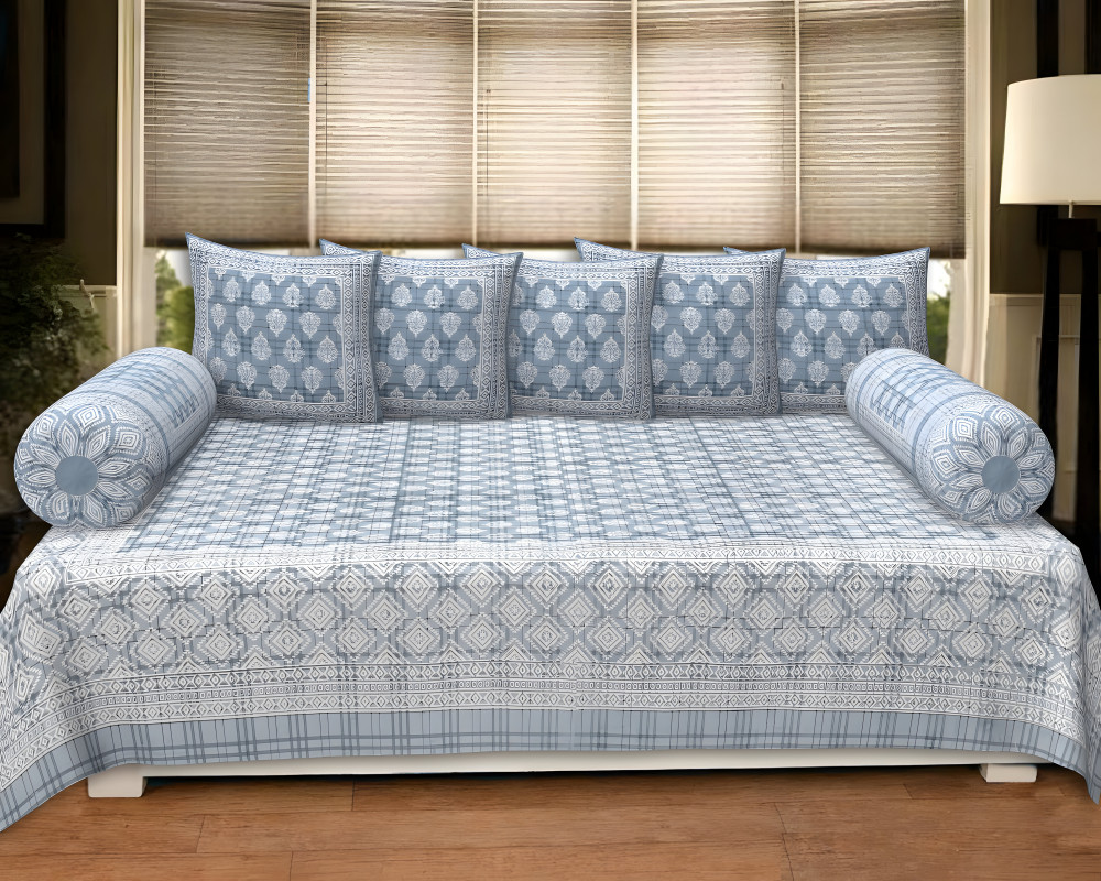 Image of Silver Lattice  8 Pcs Premium Diwan set