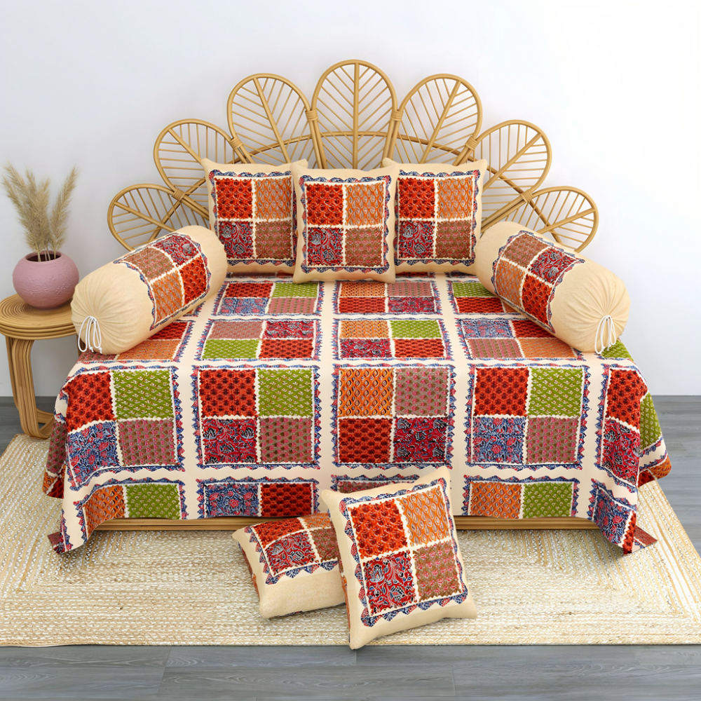 Image of Vintage Patch 8 Pcs Premium Diwan set