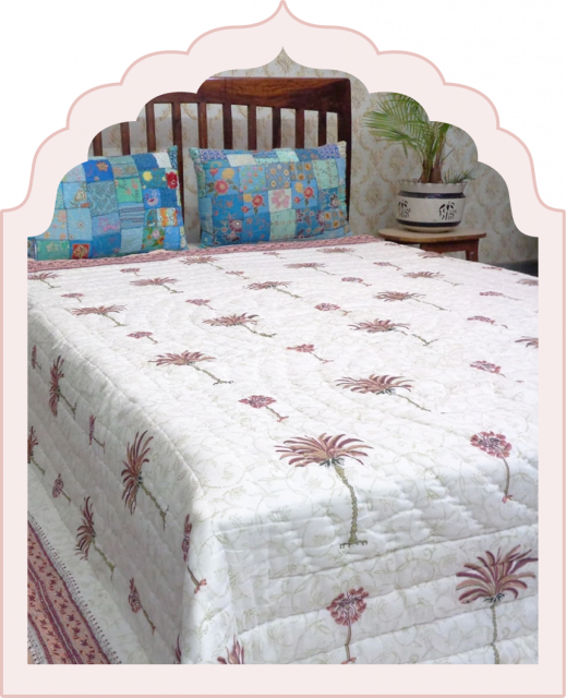 Hand Block Printed Cotton Razai