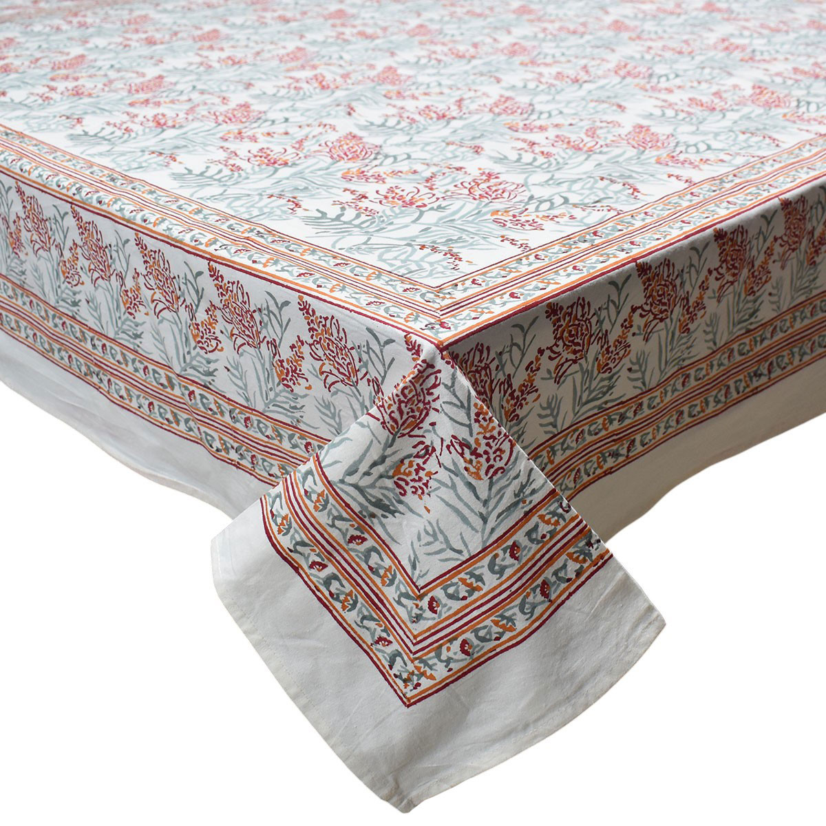 10 Seater Tablecloth 180x270 cms  Lilas Tango Lily 202508 Block Printed