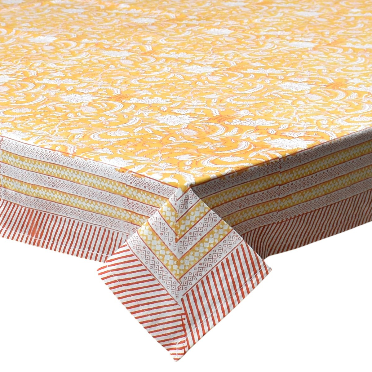 12 Seater Tablecloth 180x340 cms Wild Flower Mustard 202401