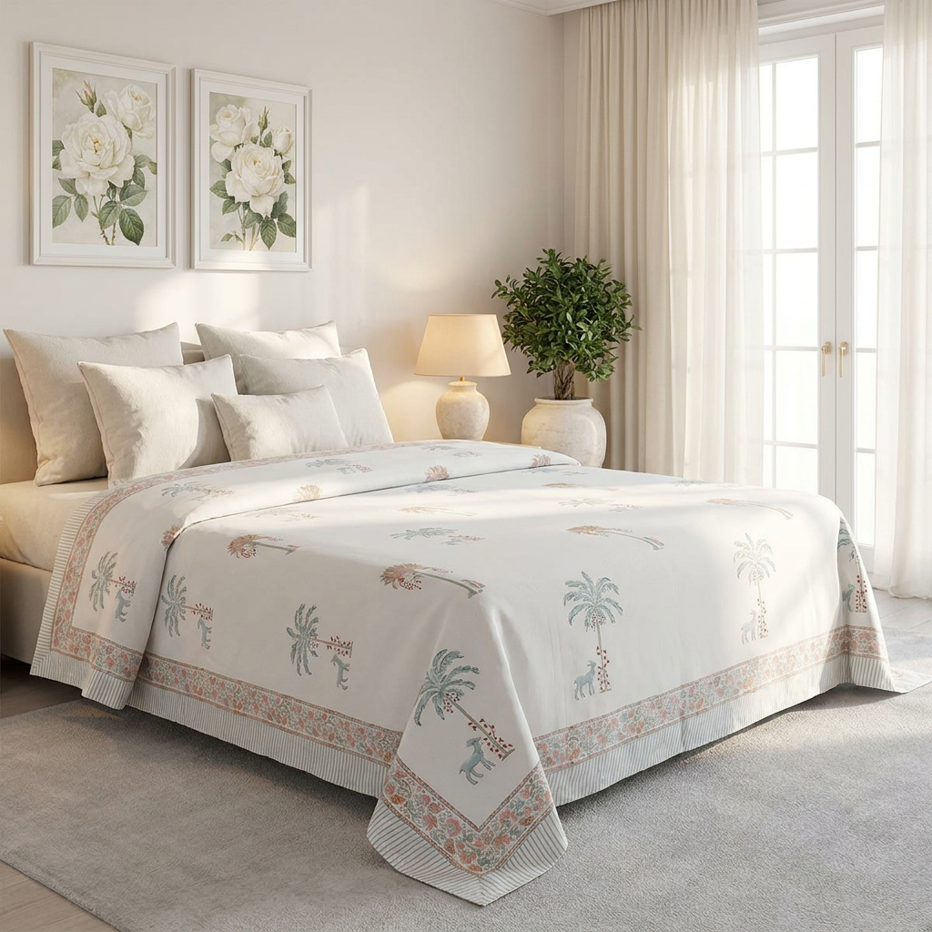 Queen Size Percale Fine Cotton Bedspread with 2 Pillow Cases  200072