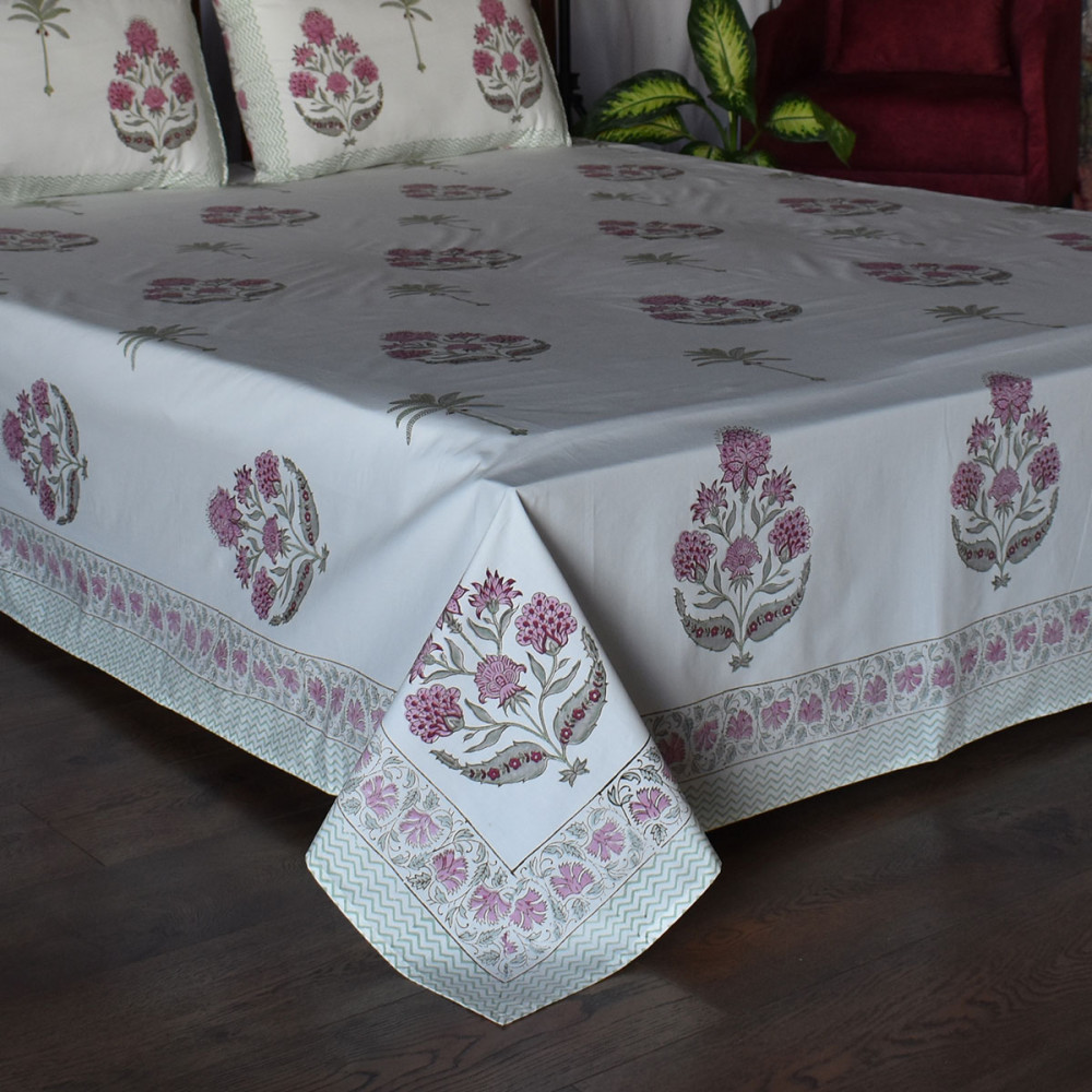 Image of Queen Size Percale Fine Cotton Bedspread with 2 Pillow Cases | 200077