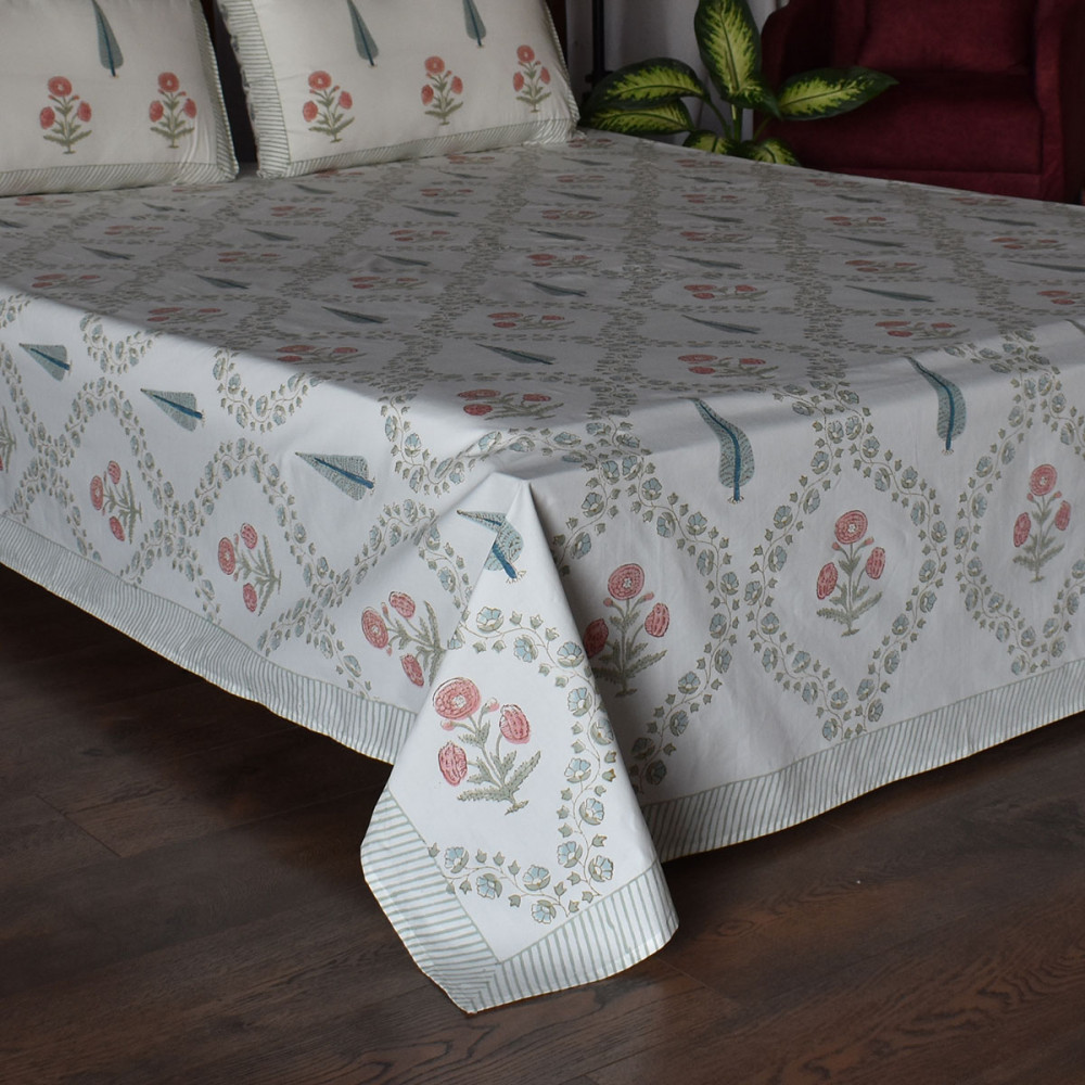 Image of Queen Size Percale Fine Cotton Bedspread with 2 Pillow Cases | 200083