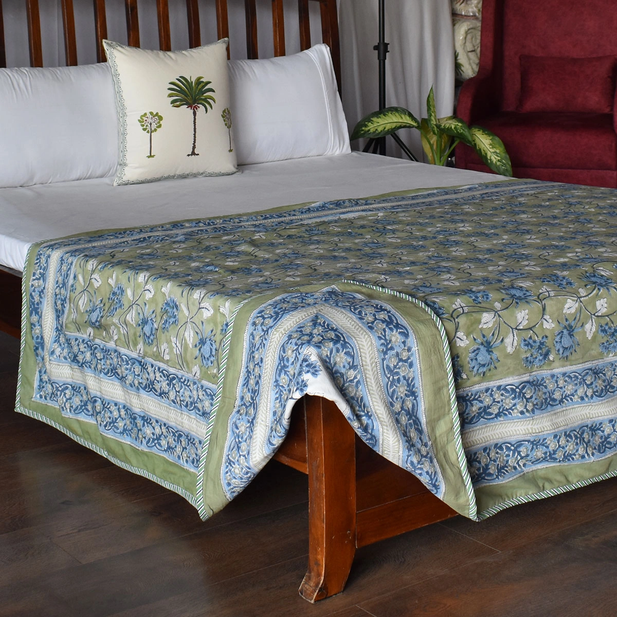 Hand Block Printed Cotton Twin Size Dohar 260514