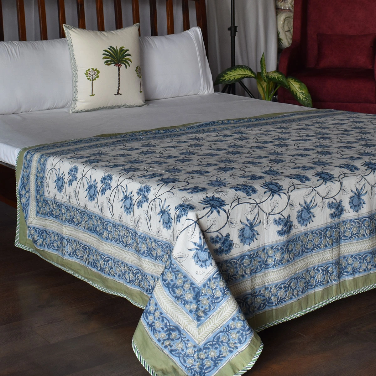 Hand Block Printed Cotton Twin Size Dohar 260514