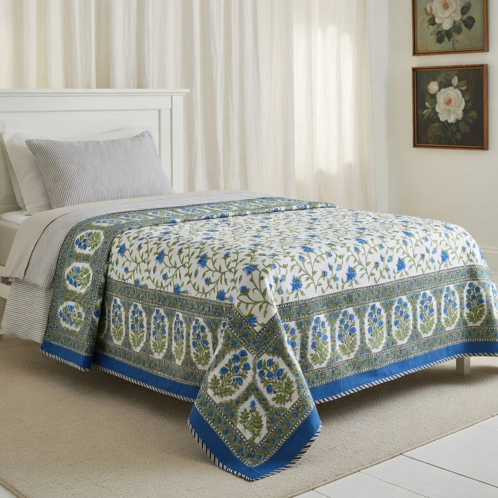 Hand Block Printed Cotton Twin Size Dohar  260521
