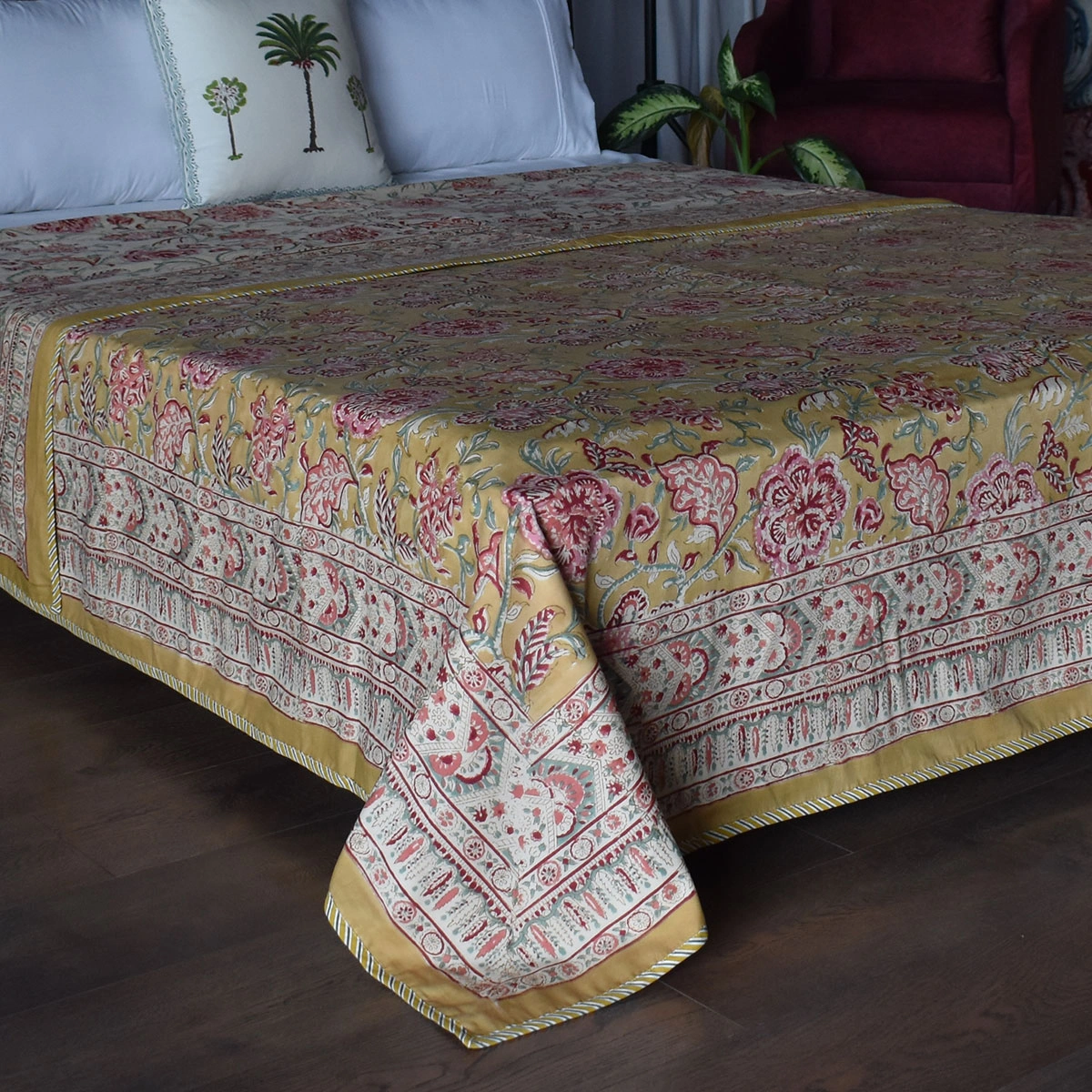 Indian Hand Block Printed Cotton Dohar Queen Size 260606
